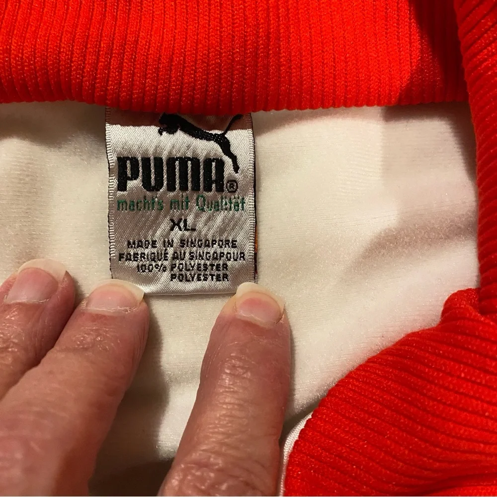 Puma USA Tennis Jacket Men’s XL White Zip Embroidered